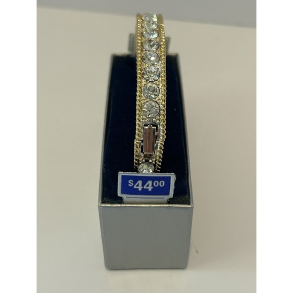 MONTANA Tapered Scroll Crystal Bangle IN BOX With Matching Earrings Made In USA - Picture 4 of 8